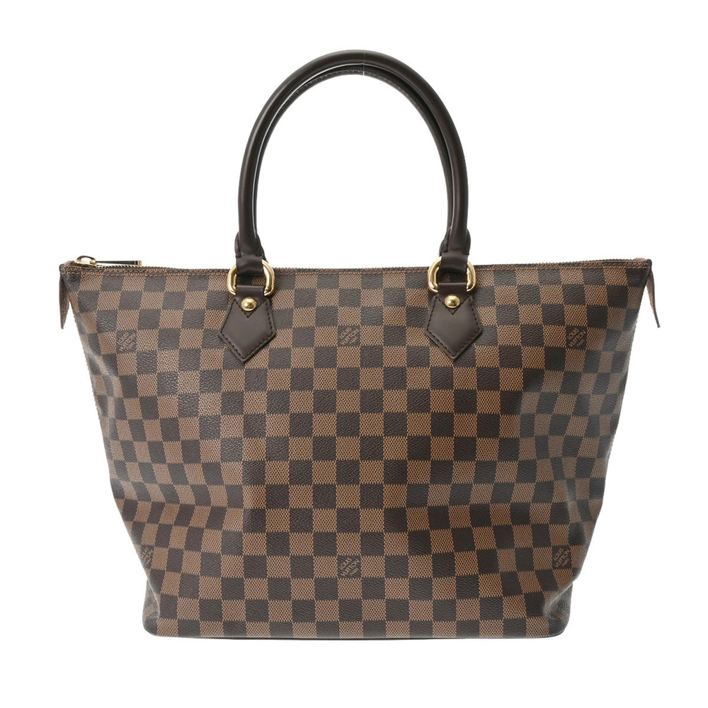 LOUIS VUITTON Damier Saleya Tote Bag Brown Canvas Handbag